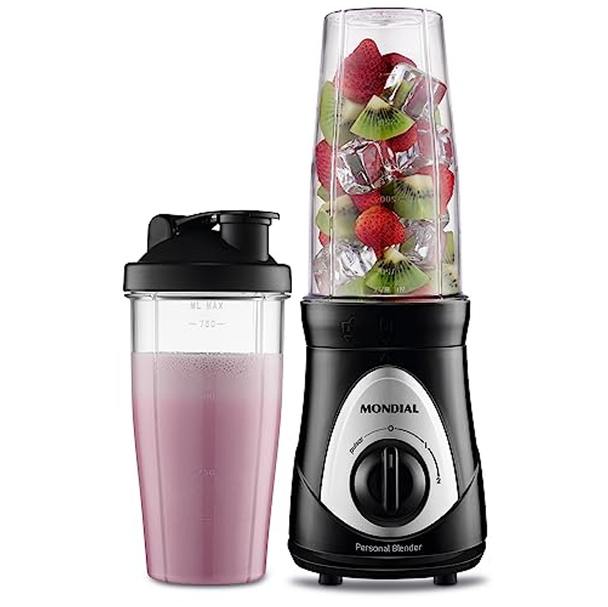 Personal Blender, Mondial, Preto/Prata, 300W, 110V - DG-01