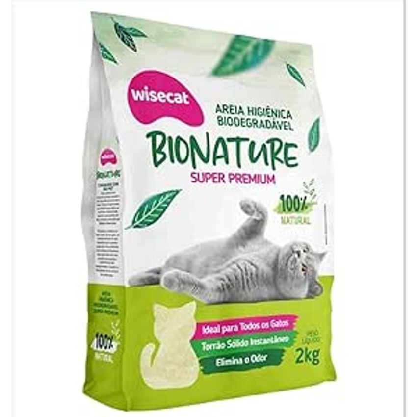 Bionature Areia Higiênica para Gatos Biodegradável Wisecat 10kg