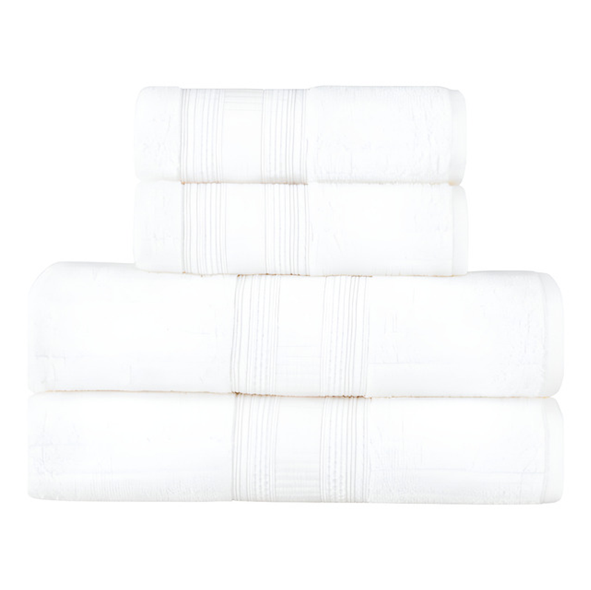 Jogo De Toalhas Atena 4 Peças Fio Penteado Branco Buddemeyer