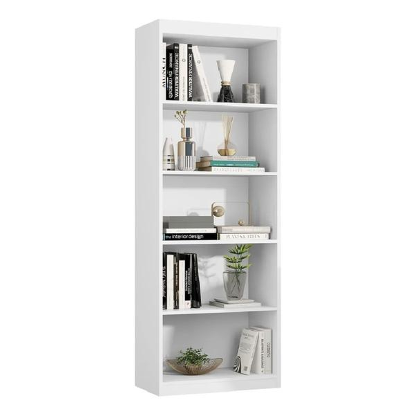 Casa Jd Móveis Estante Livreiro Estante Multiuso Armário Organizador Livros Cor Branco De Mdp 178cm X 51cm X 30cm Com 5 Prateleiras