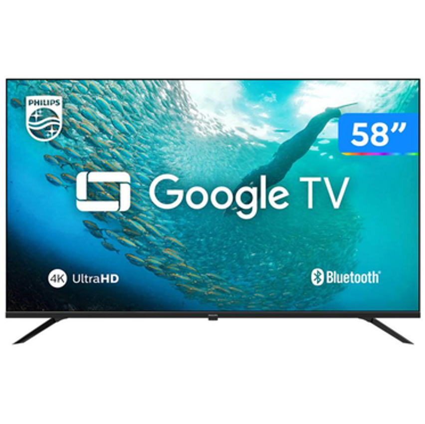 Smart Tv 58" 4k Uhd D-led Philips Série 7019 58pug7019/78 Wi-fi Bluetooth Google Assistente 3 Hdmi 2 Usb