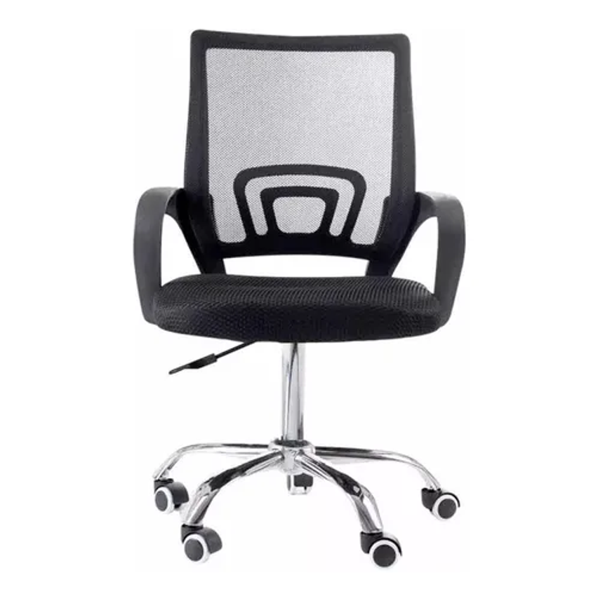 Cadeira de Escritório Pctop Office Fit 1001 9050 Ergonômica Preta com Estofado de Mesh y Tecido