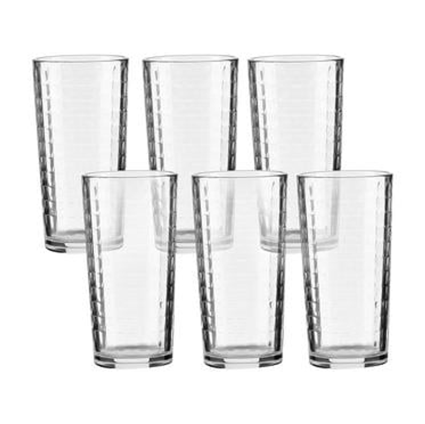 Jogo de Copos de Vidro 255ml 6 Peças Haus Concept Waffle