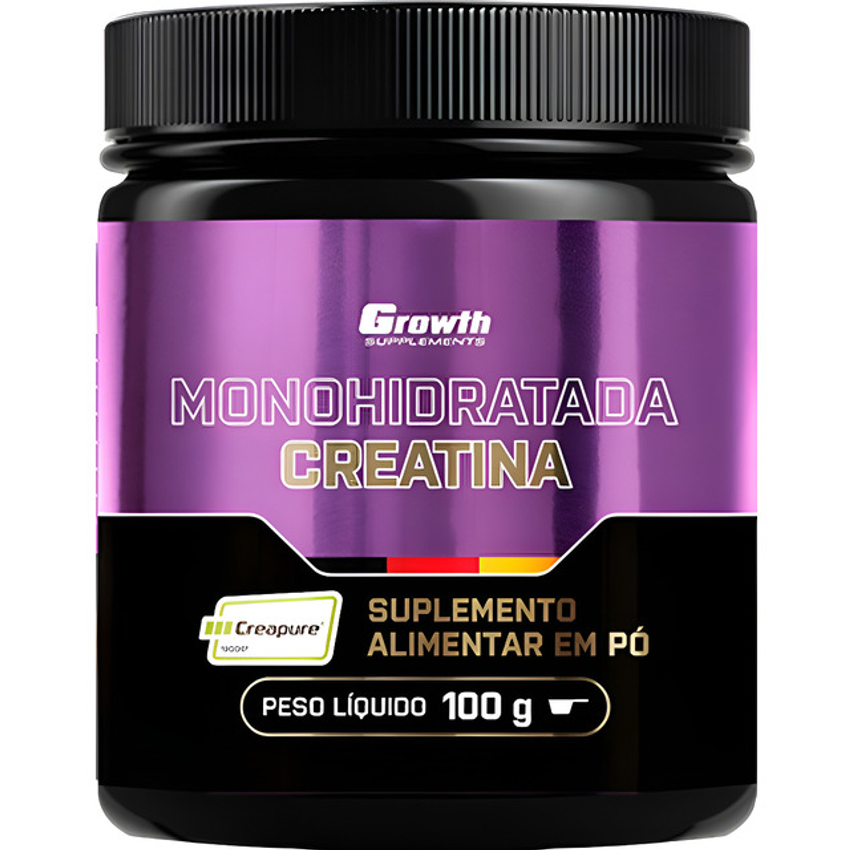 Creatina Monohidratada Creapure Growth 100g Sem Sabor