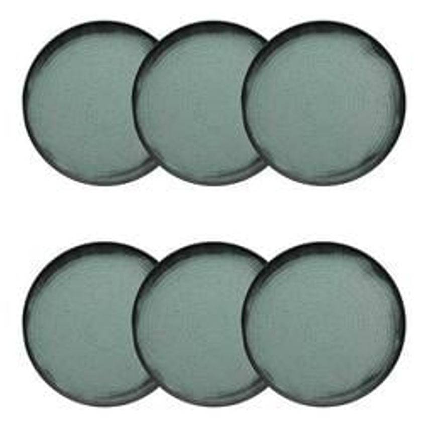 Conjunto De 6 Pratos Sobremesa Flat Pacífico 20cm Verde Oxford
