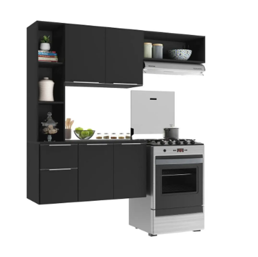 Armário de Cozinha Compacta Sofia Multimóveis Preta