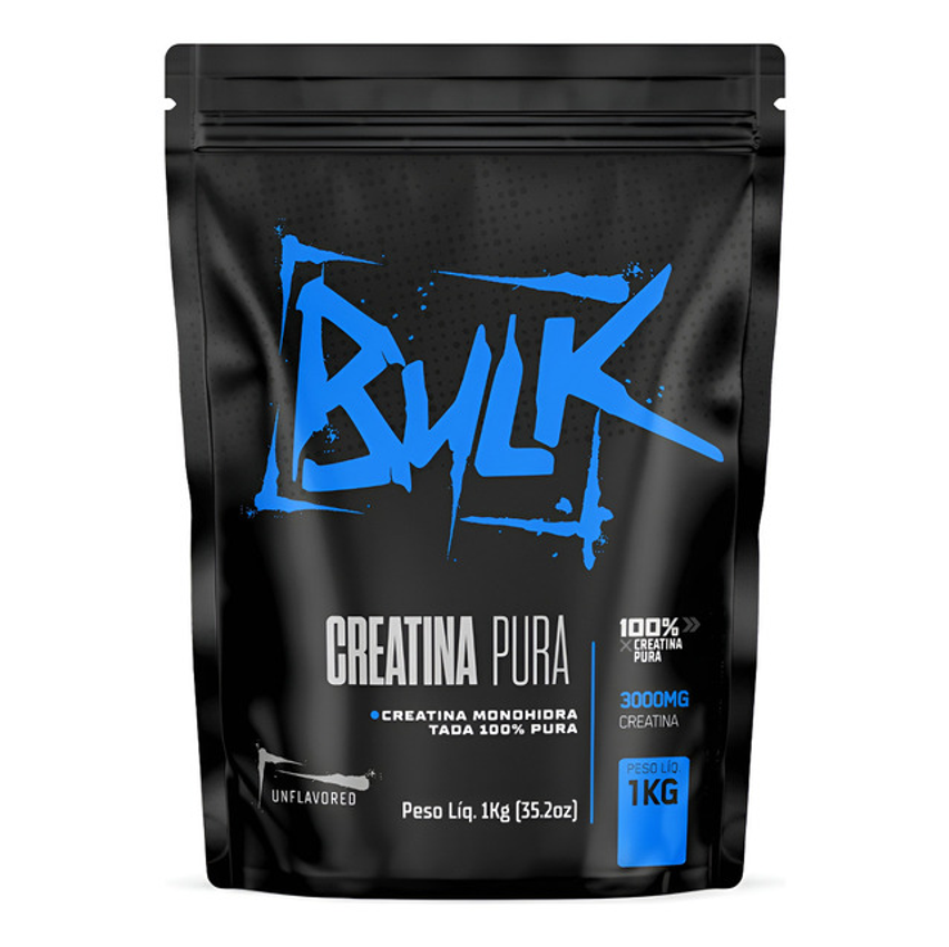 Creatina Monohidratada 100% Pura 1kg Suplemento Em Pó Sem Sabor Bulk Nutrition