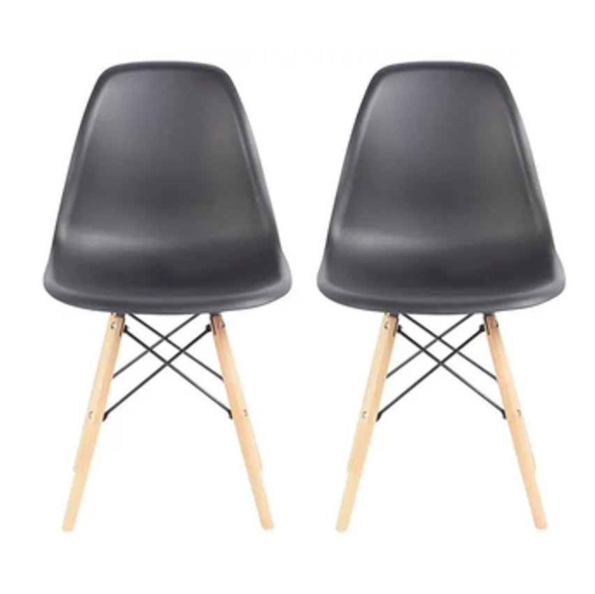 Jogo de Cadeiras Pé Palito Assento Preto EAM-PR1