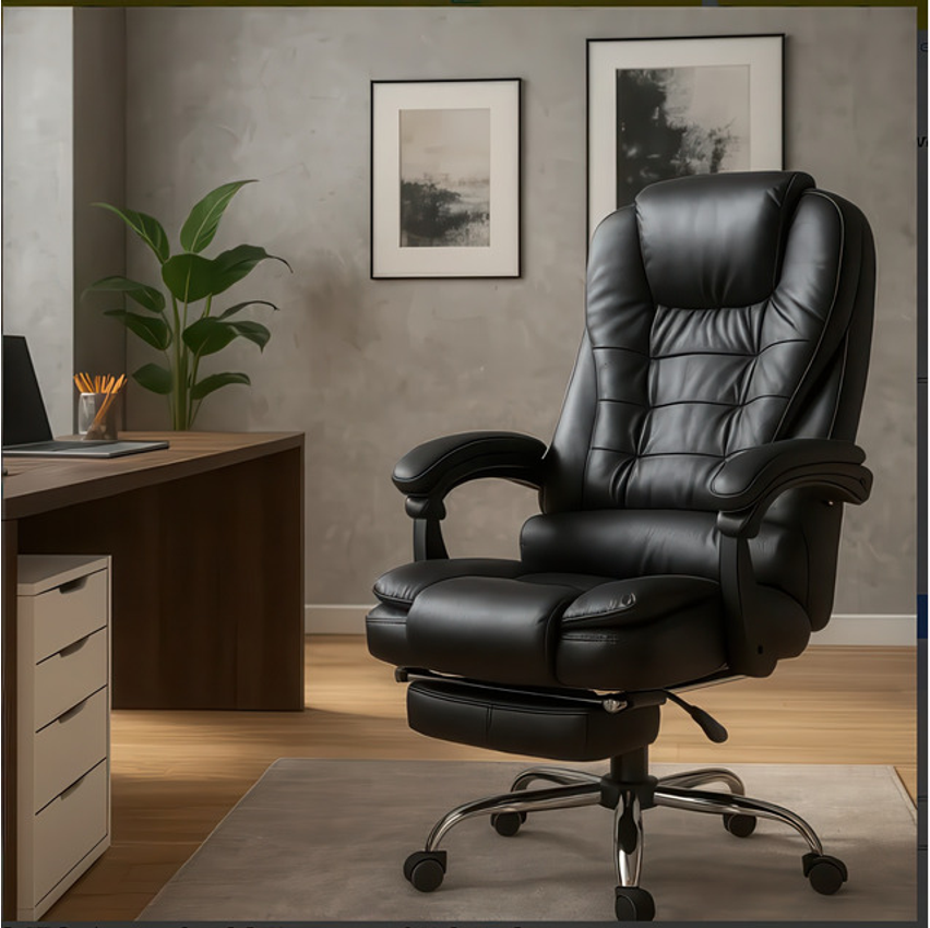 Cadeira Escritório Presidente Confortável Com Apoio Dos Pés