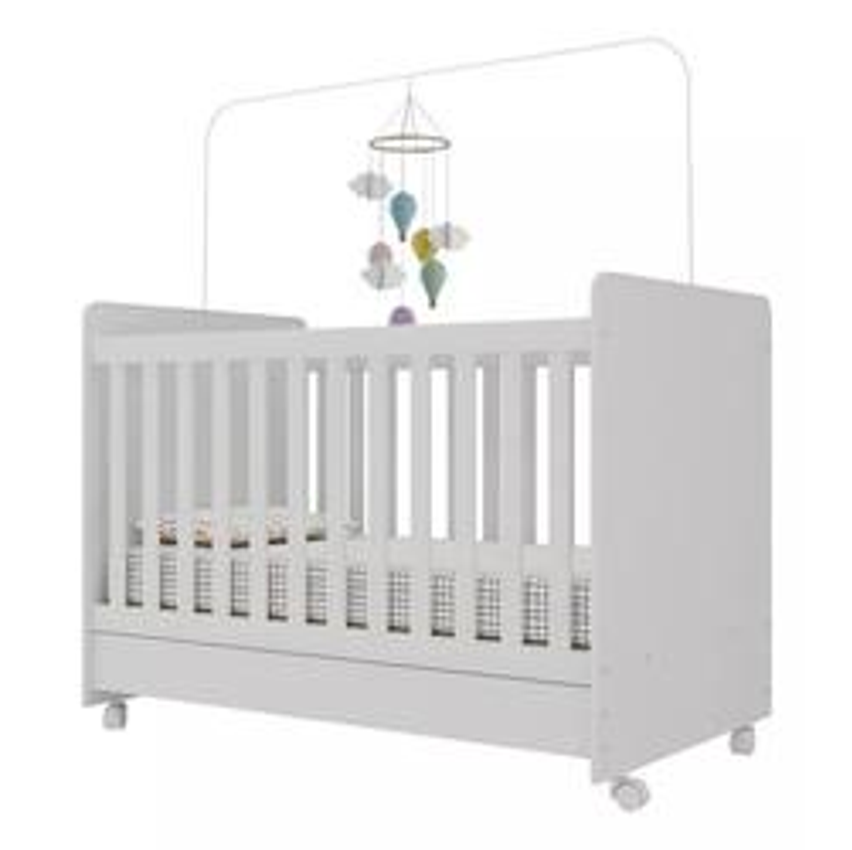 Berço Americano 3 em 1 com Colchão Incluso 0504BC Multimóveis Branco