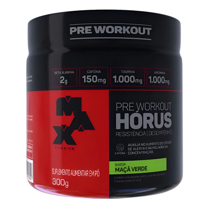 Suplemento Em Pó 300g Max Horus Titanium Sabor Maçã Verde