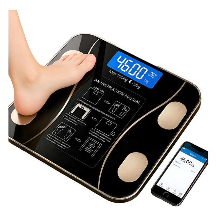 Balança Digital Biopedância Bluetooth 180kg App Gratuito Preto