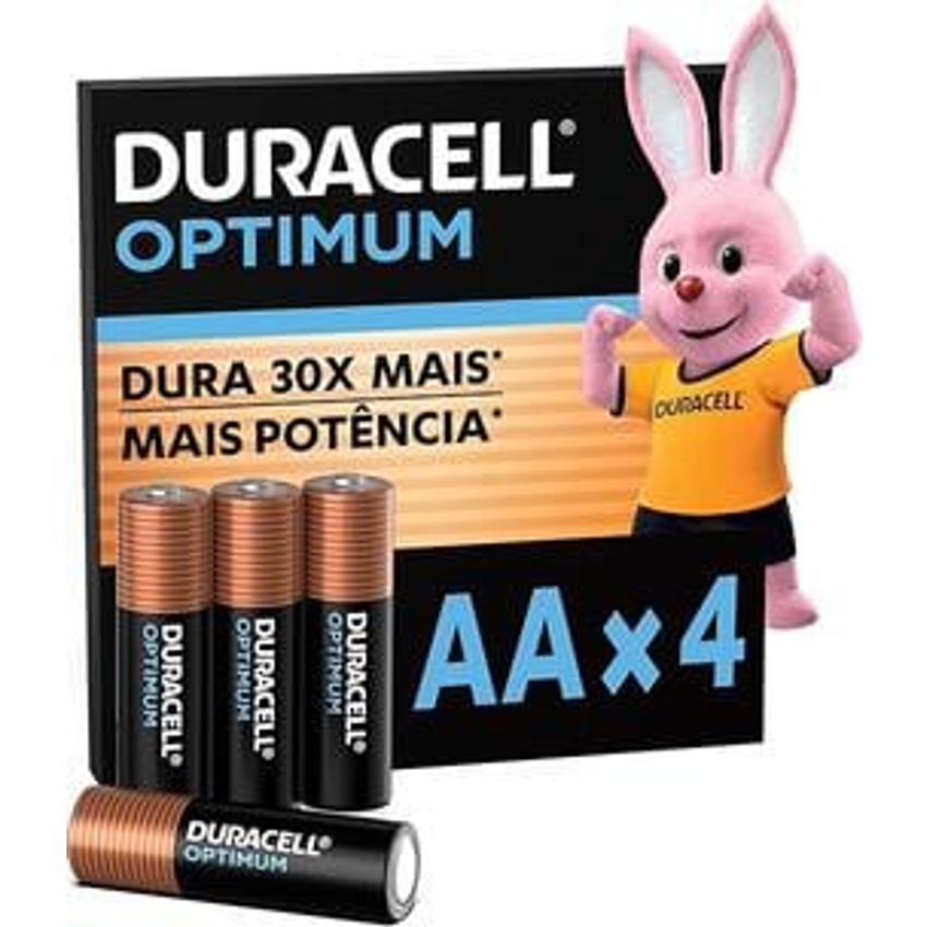 Duracell Pilha Optimum AA Pequena Com 4 Unidades