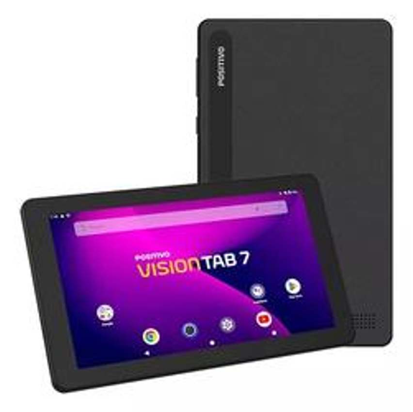 Tablet Positivo Vision TAB 7 - Processador Octa-Core 3GB RAM 64GB Armazenamento, Tela 7” IPS, Bateria 3100mAh, Android 14 Go, Wi-fi - Preto