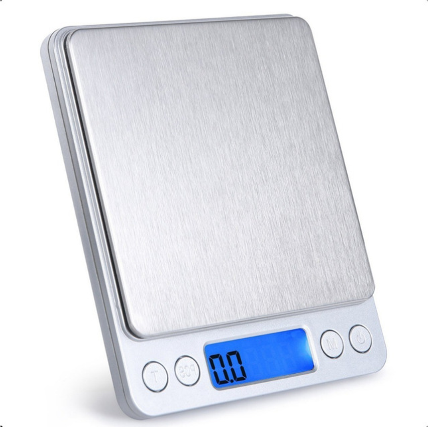 Balança Digital Mini De Alta Precisão 0,1g- 2kg Profissional Prateado 2 Kg