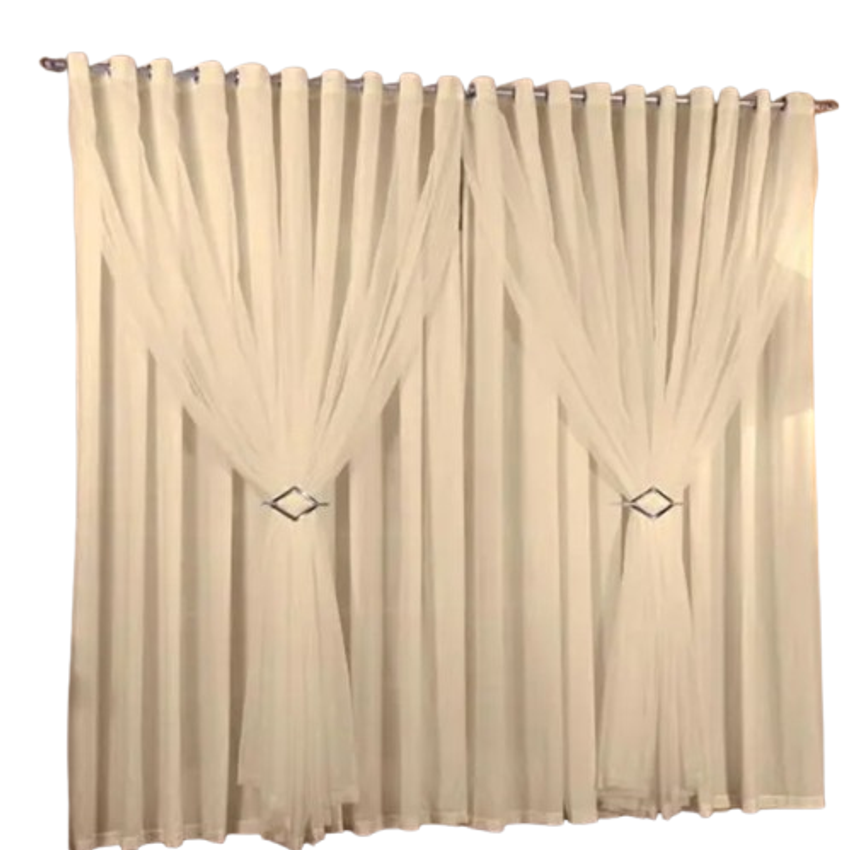 Cortina Voil com Forro Microfibra 4,00m x 2,70m - Marias Enxoval Cortinas