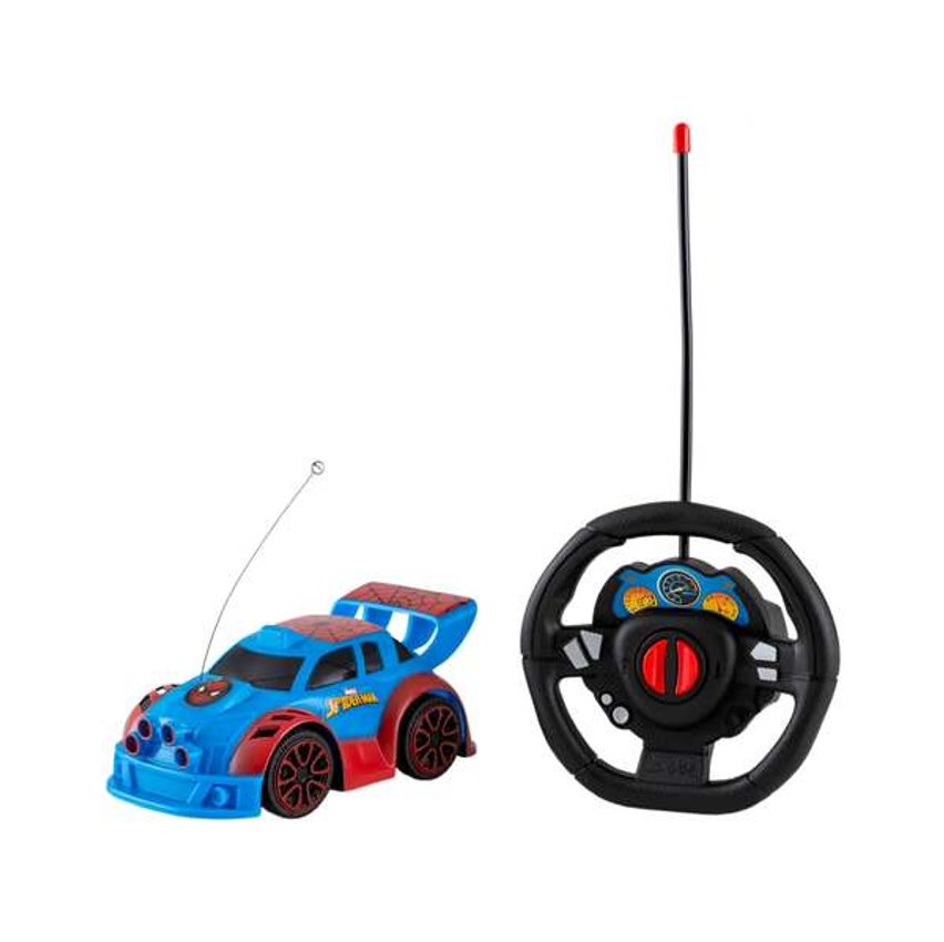 Carrinho de Controle Remoto Marvel Spider-Man - Smart Driver 3 Funções Candide Azul e Vermelho