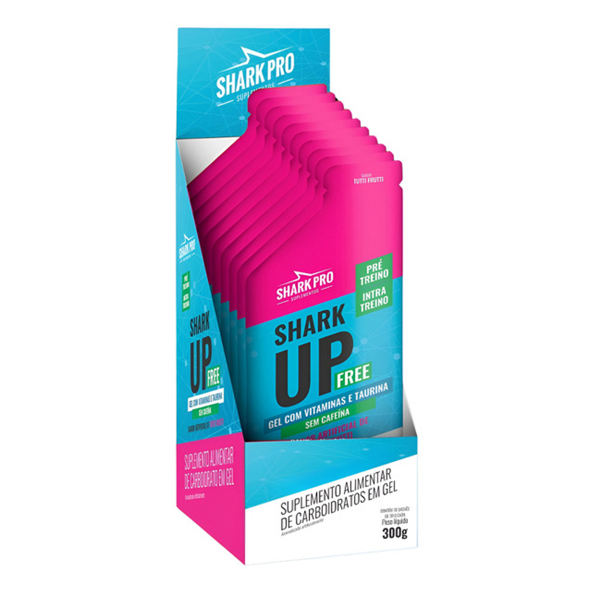 Carbogel Shark-up Free Display 10 Unidades 300g Tutti Fruti Sabor Tutti Frutti