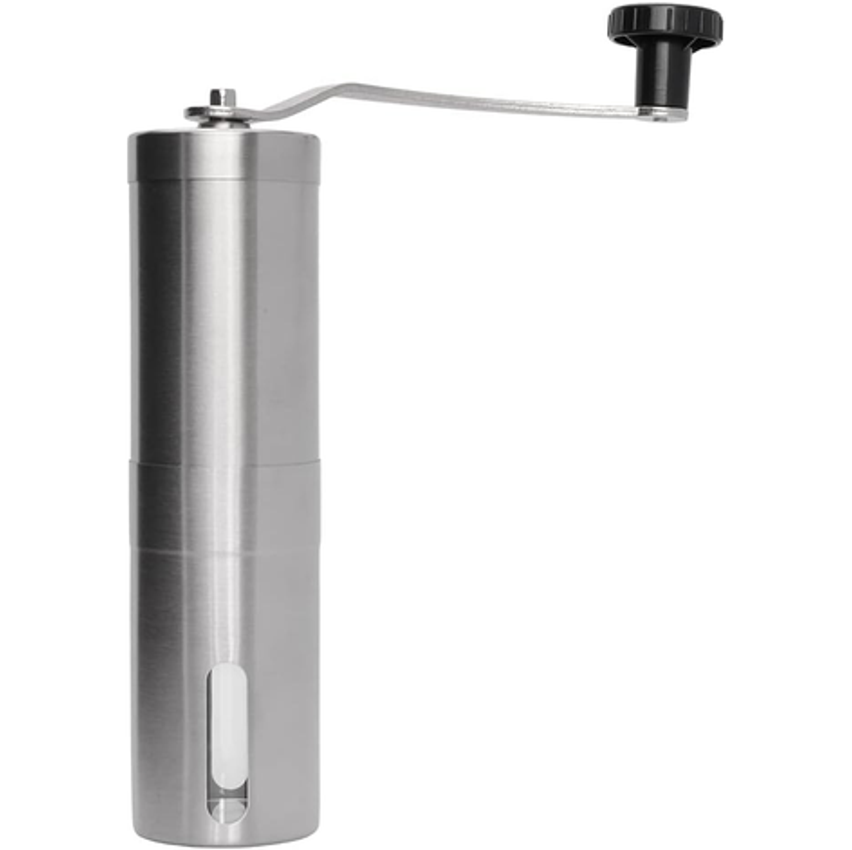 Mimo Style Moedor de Café Manual de Aço Inoxidável 21cm, Totalmente Ajustável Para Definir Aspereza de Moagem Perfeita. Manivela Removível e Mais Silencioso. Capacidade 45g de Café