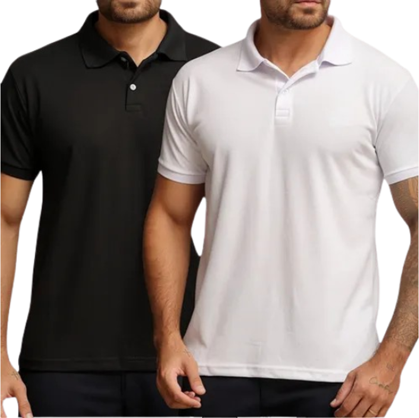 Kit 2 Camisa Polo Piquet Masculina Casual Premium
