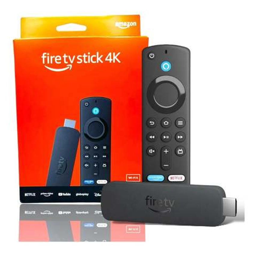 Streaming Fire Tv Stick 4k wifi 6 Com Alexa E Comandos De Tv Preto Amazon