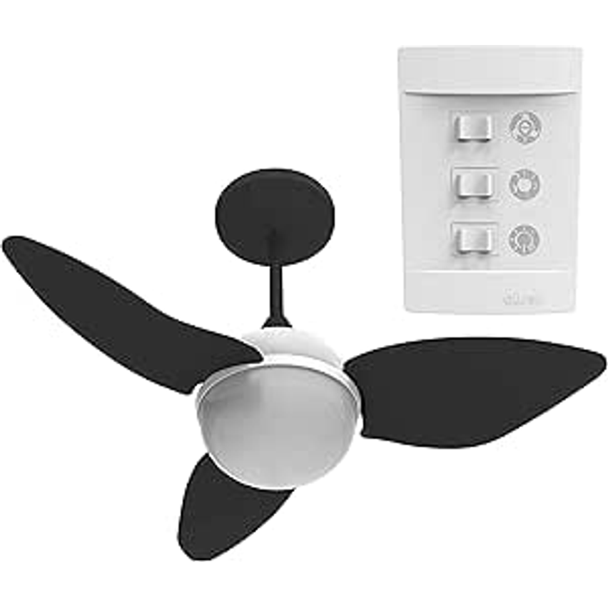 VENTILADOR TETO ALISEU SMART PRETO COM CONTROLE PAREDE 127V