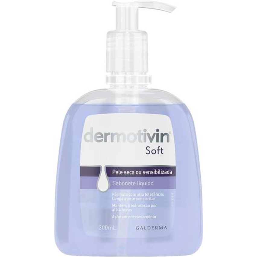 Dermotivin Sabonete Líquido Facial Pele Seca Ou Sensibilizada Soft 300ml