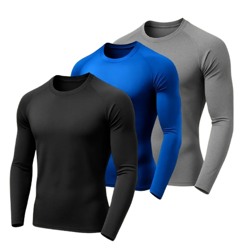 Kit 3 Camisa Termica Maculina Protecao Uv50 Segunda Pele Sol