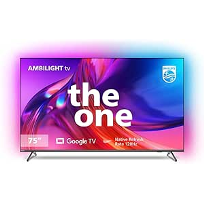 Smart Tv 75" 4k 120 Hz Philips The One 75pug8808/78, Google Tv, Ambilight, P5, Dts Play-fi, Freesync, Dolby Vision Atmos, 50w Rms 2.1