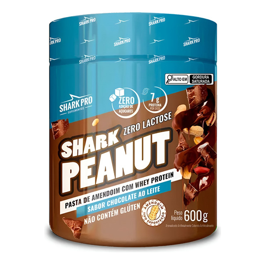 Pasta De Amendoim Pote 600g Zero Lactose Shark Pro