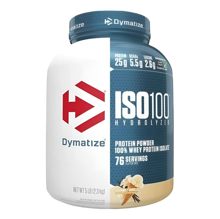 Iso 100 2,3kg Dymatize Whey 100% Isolado E Hidrolisado 5lb Sabor Baunilha
