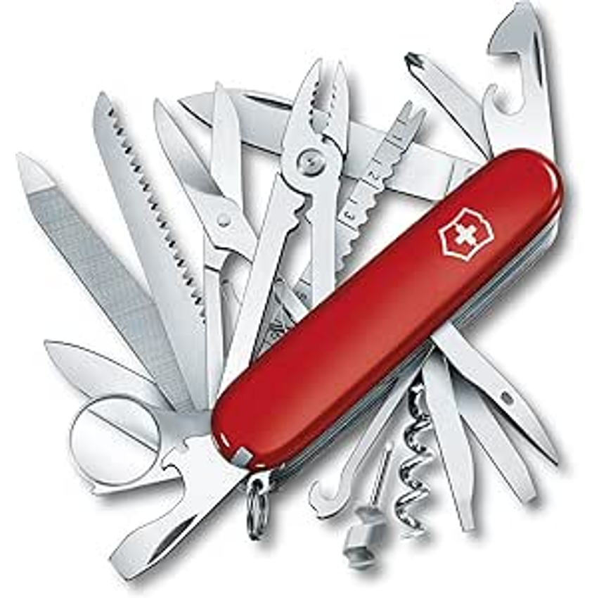 Canivete suíço Victorinox SwissChamp, canivete suíço de 33 funções com lâmina grande, chave de fenda, cinzel e alicates combinados
