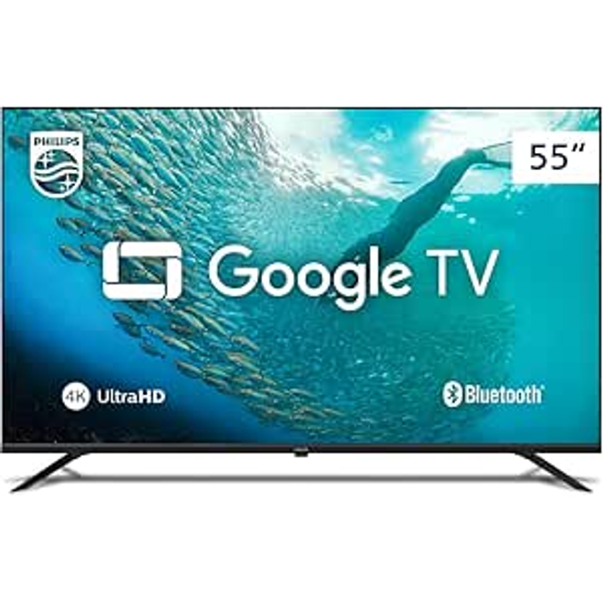 Smart Tv Philips 55" 4k Hdr 55pug7019/78, Google Tv, Comando De Voz