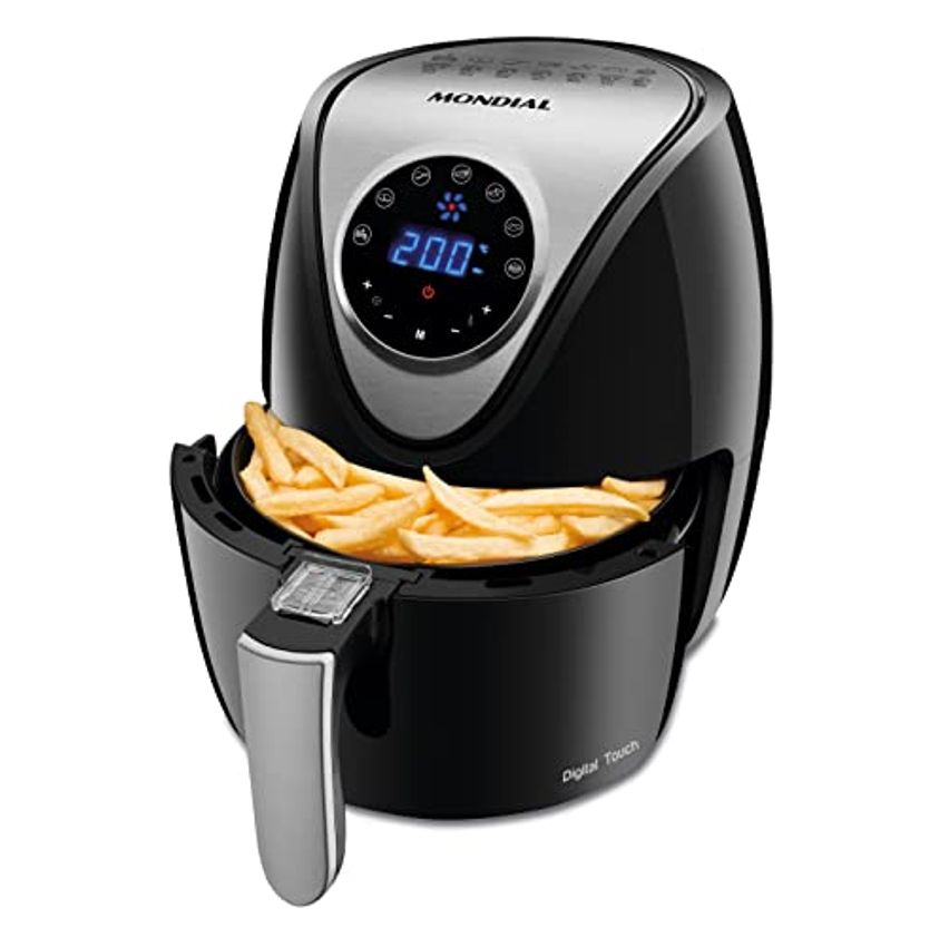 Fritadeira Sem Óleo Air Fryer 3,5L, Mondial, Preto/Inox, 1500W, 110V - AF-30-DI