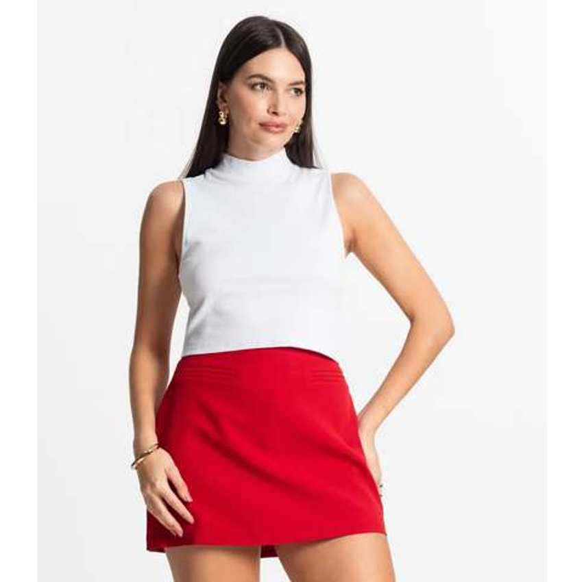 Regata Feminina Gola Alta Canelada Select Branco