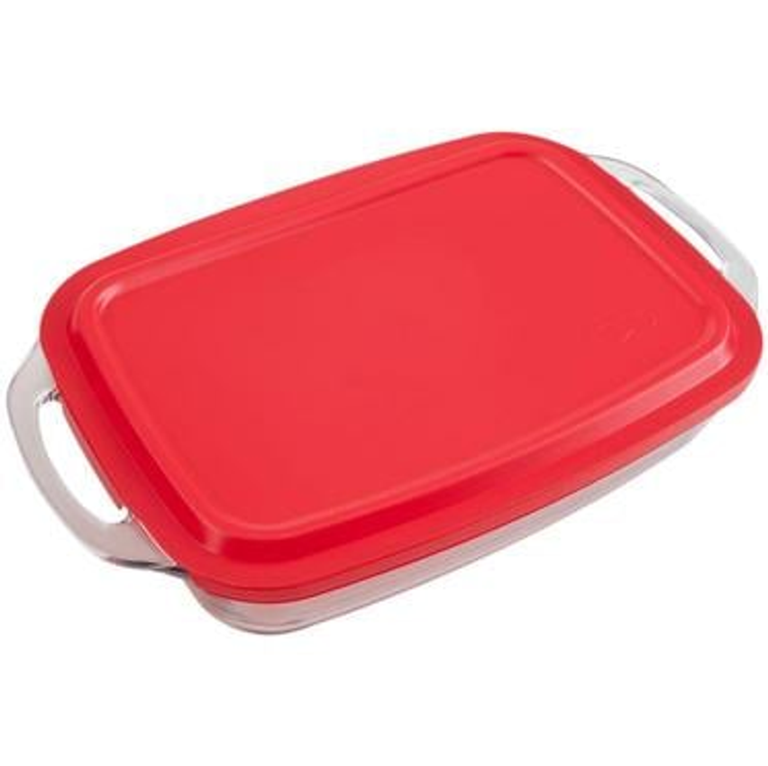 Assadeira de Vidro Retangular com Alças Marinex Seletta