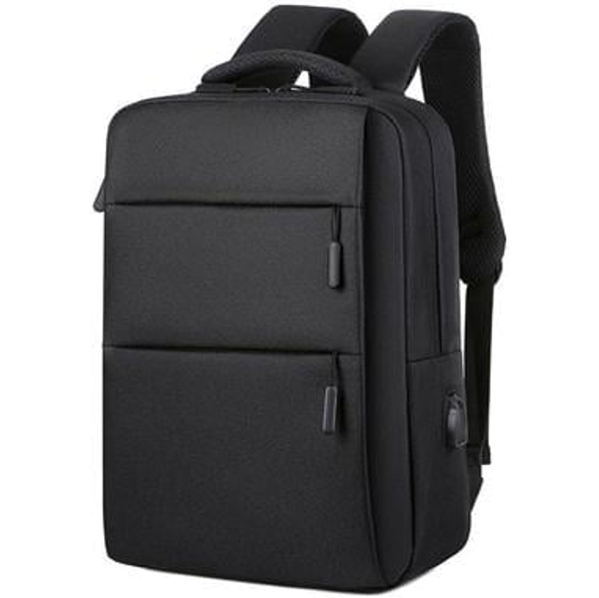 Mochila Executiva Notebook Slim Faculdade Trabalho Viagem Passeio Reforçada Com Porta Usb 15,6'' - Preto