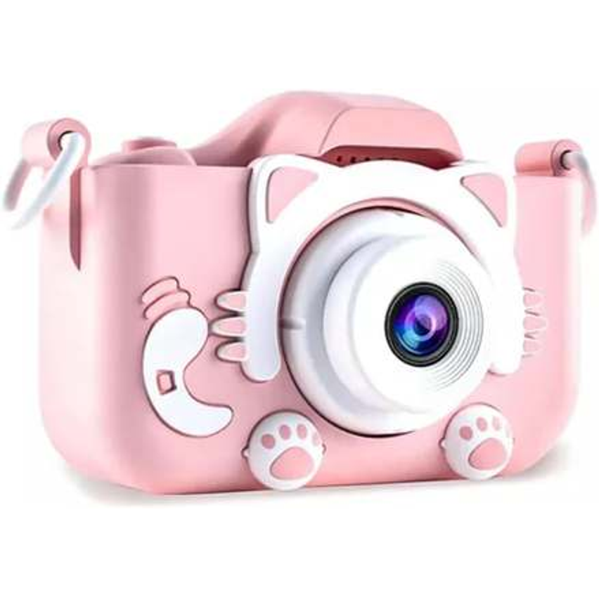 Máquina Fotográfica Infantil Digital – Vídeos HD, Fotos 13 MP, Tela 2″, 4× Zoom, Jogos, Bateria Recarregável USB - YASDA (ROSA)