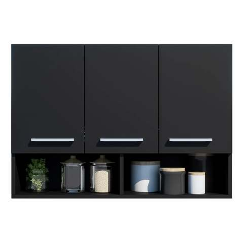 Armario Multiuso Cozinha Lavanderia 3 Portas Aéreo Suspenso