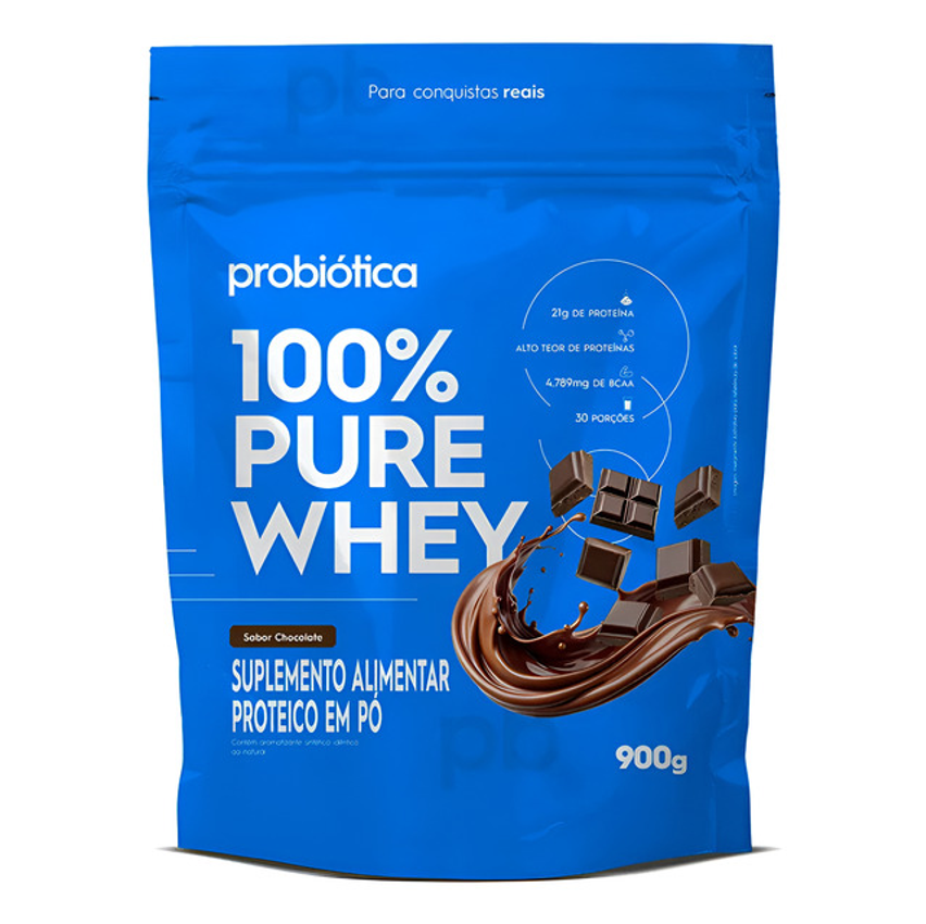 100% Pure Whey Chocolate Refil 900g Probiótica