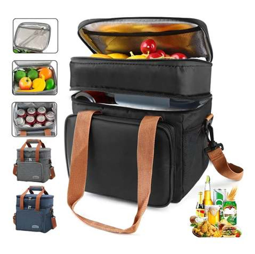 Bolsa Térmica Marmita Lancheira Transversal 2 Andares 13,5 L