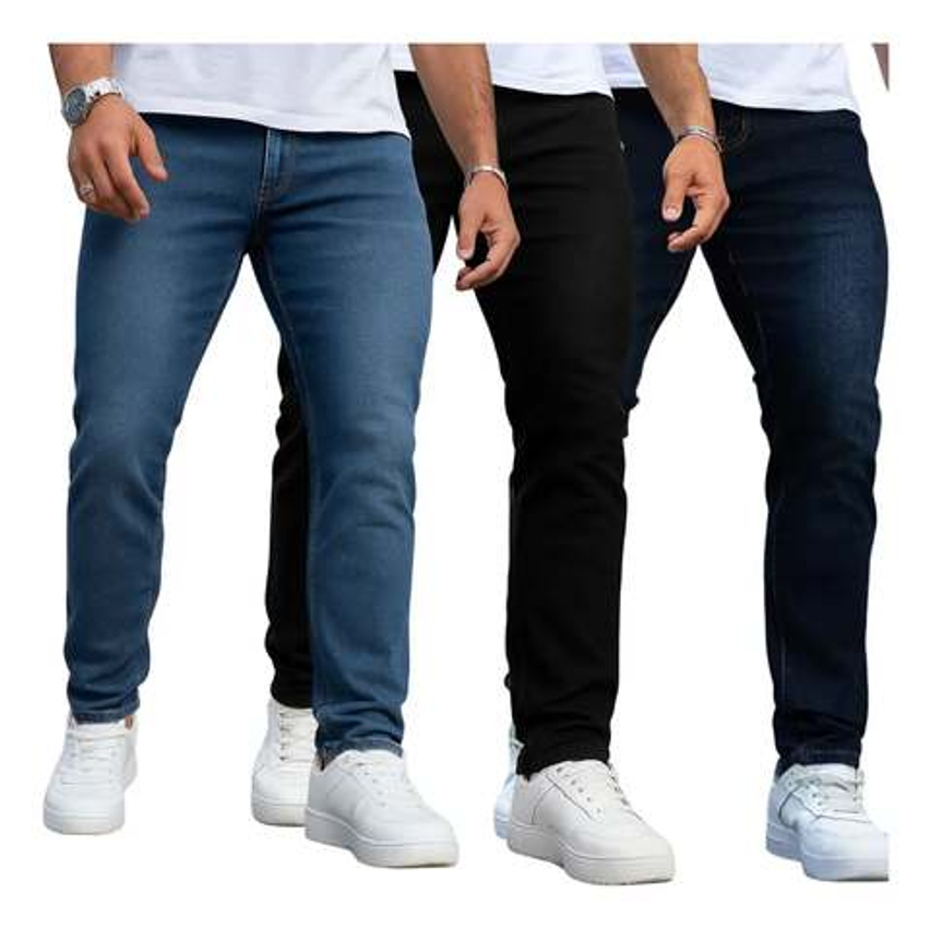 Kit 3 Calça Jeans Masculina Skinny Promoção Black Friday