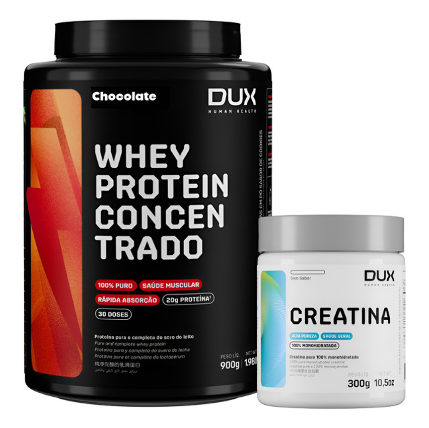 Combo Whey Concentrado 900g + Creatina 300g Dux Nutrition