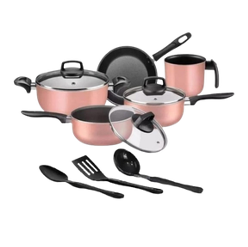 Conjunto De Panelas Teflon Elegan 8 Peças Marpal… (rosa)