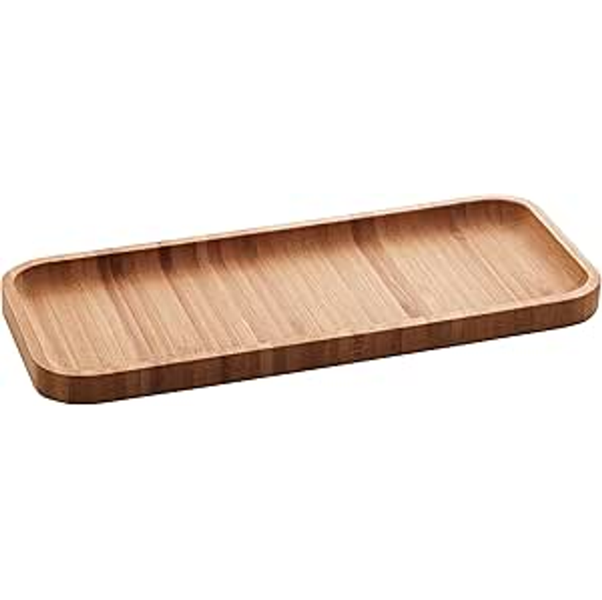 LYOR - Bandeja de Bambu Hire Marrom Natural 28cm - Mesa Posta - Organização - Utensílios de Cozinha - Enxoval - Decoração - Travessa Retangular - Petisqueira - Utilidades Domésticas