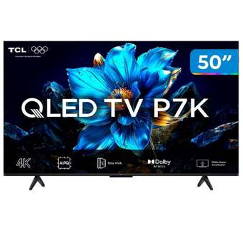 [Magalu] Smart TV 50" TCL 4K UHD QLED 50P7K Google TV AiPQ Google Assistente 3 HDMI