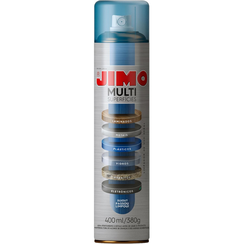 Jimo Multi Superfícies Todos Ambientes Casa Limpeza a Seco Sem Enxague Aerossol 400ml Eletrônicos Eletrodoméstico Armário Balcão