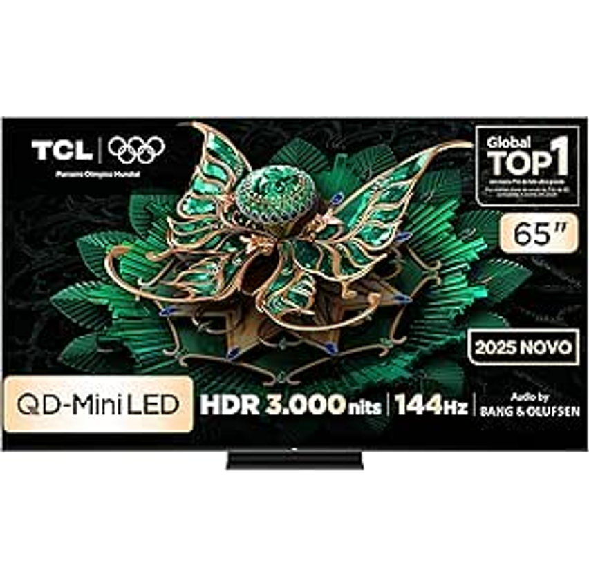 Smart TV TCL 65 Polegadas QLED Mini LED 4K C6K WiFi Bluetooth Google TV 4 HDMI 144Hz HDR10+ 65C6K