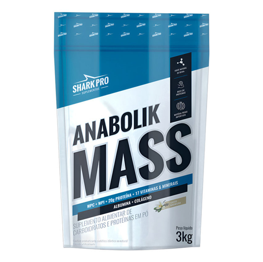 Hipercalórico Anabolik Mass Pounch 3kg Baunilha - Shark Pro