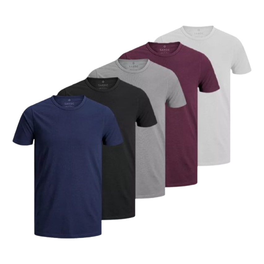 Kit 5 Camisetas Masculinas Slim Fit  Básicas Algodão Premium